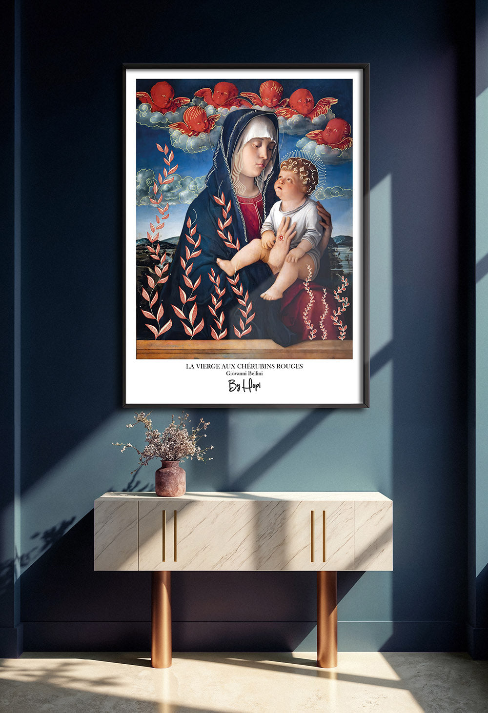 Vierge aux chérubins rouges Affiche